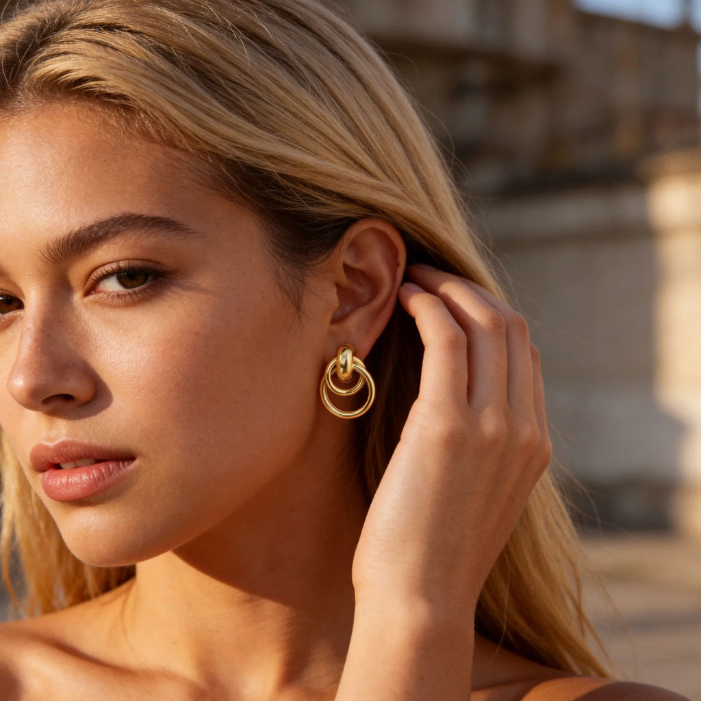 18K Gold Plated Twist Knot Stud Earrings – Geometric Stainless Steel Stud Earrings SPOT