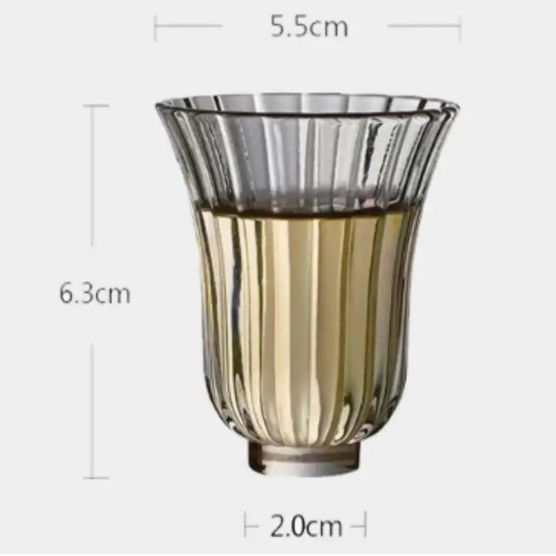 50ml Floral Petal Glass Tea Cup | Japanese Gongfu Teacup Glass Tea Cup SPOT