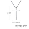 Meaeguet Men's Stainless Steel CZ Cross Pendant Necklace Cross Pendant Necklace SPOT PN-313B-NC-100-60B
