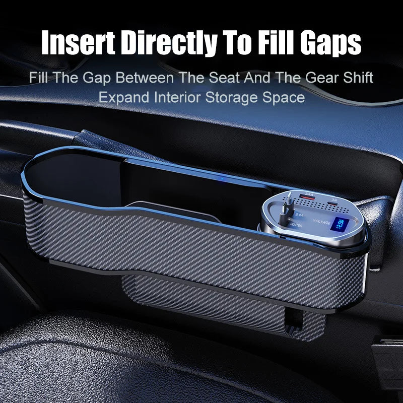 Wireless Charging Car Seat Gap Organizer – 40W USB-C Console Car Console Organizer SPOT