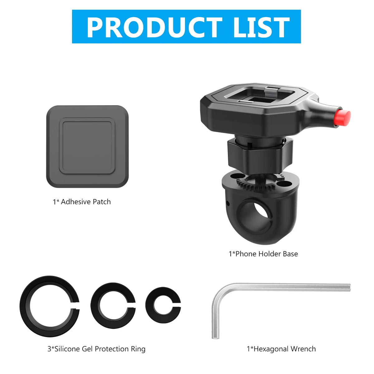 Motorcycle Phone Holder – Mirror Mount GPS Bracket | Universal Motorcycle Phone Mount SPOT black