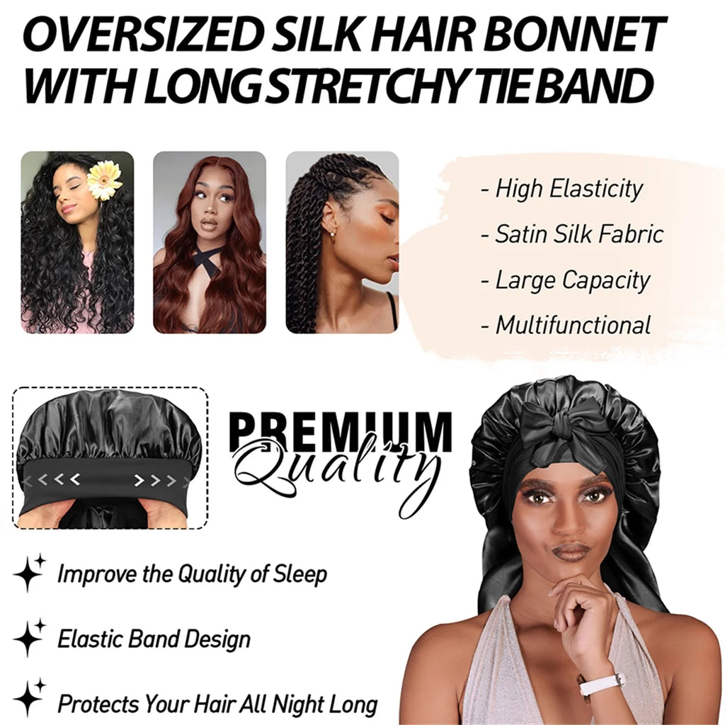 Satin Sleep Bonnet – Adjustable Silk Hair Cap for Women & Men Satin Sleep Bonnet SPOT