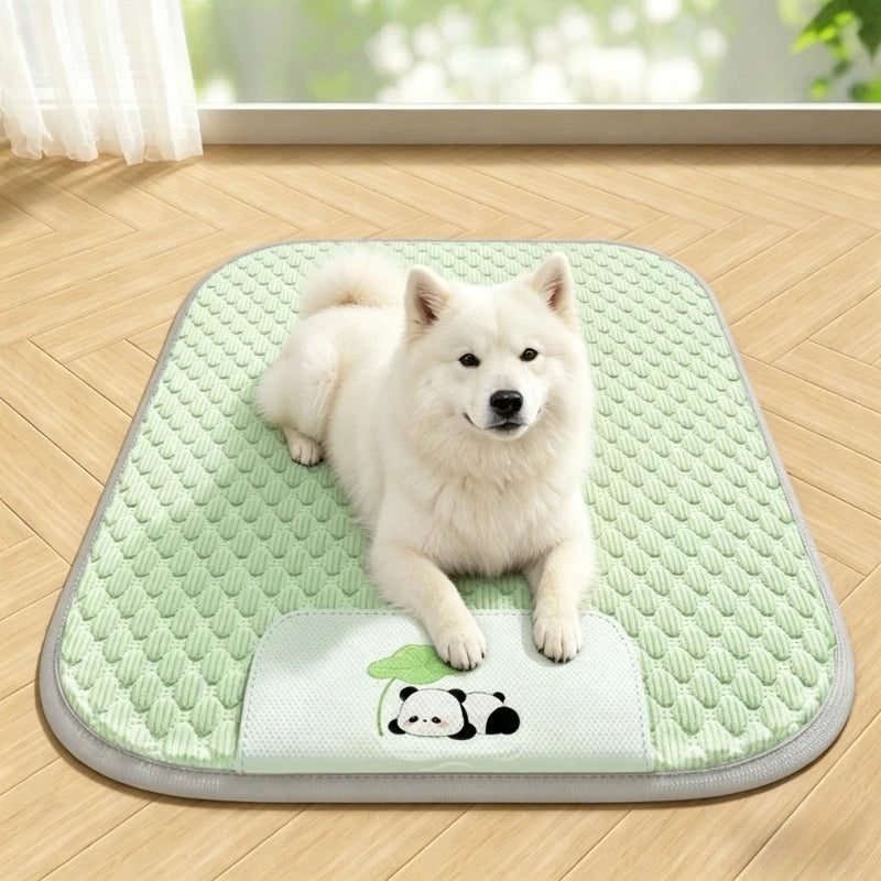 KEMORELA Dog & Cat Cooling Mat – All-Season Pet Sleep Bed Pet Cooling Mat SPOT Green-XL-90x70cm