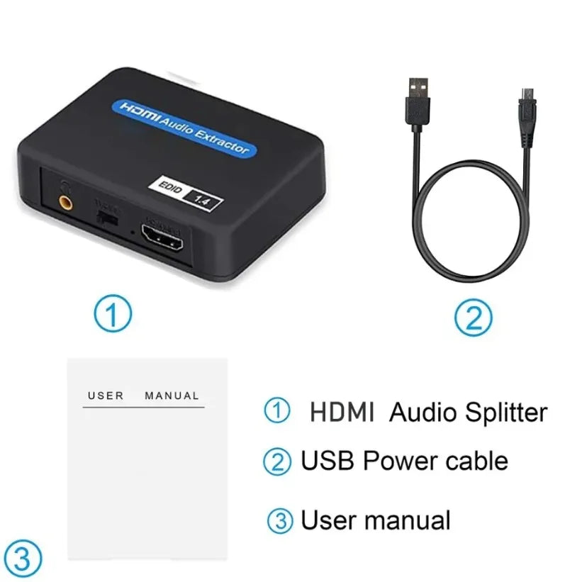 VIKEFON 4K HDMI Audio Extractor – Optical SPDIF & AUX Output HDMI Audio Extractor SPOT