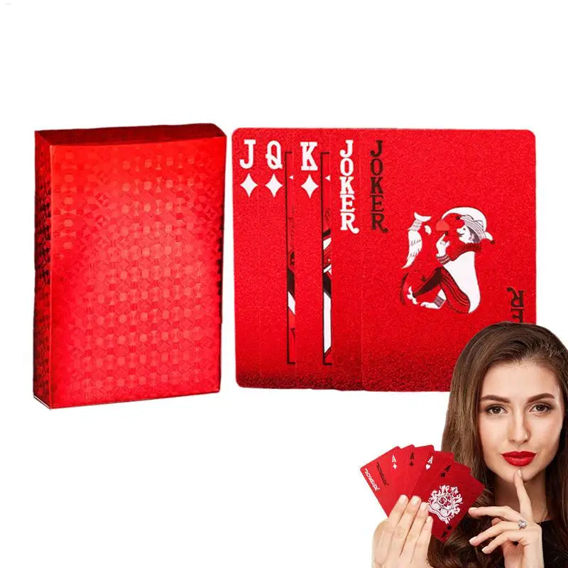 Red Waterproof PVC Playing Cards – Durable Poker Deck Poker Card Deck SPOT