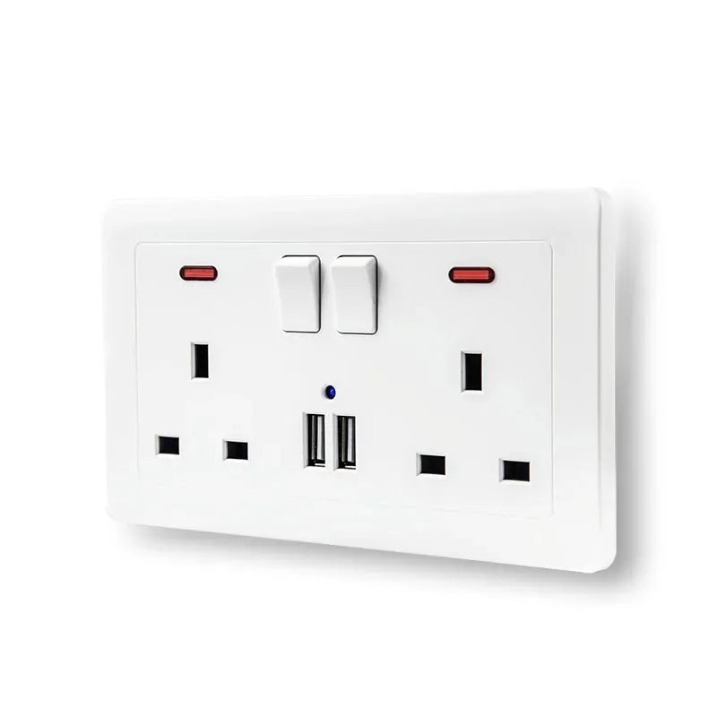 UK 13A Wall Socket with Switch, Dual USB & USB-C Fast Charge USB Wall Socket SPOT UK