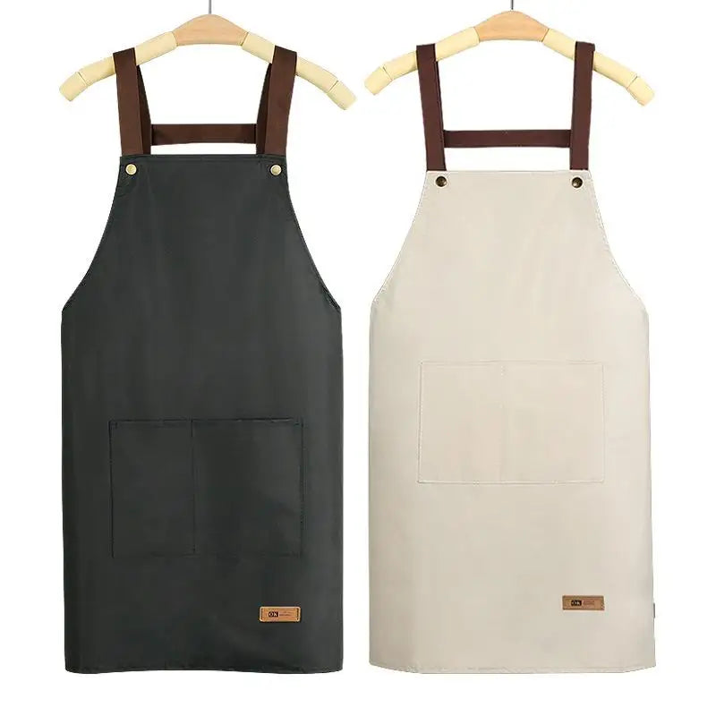 Waterproof PVC Cooking Apron – Unisex Kitchen & BBQ Apron Kitchen Cooking Apron SPOT White E