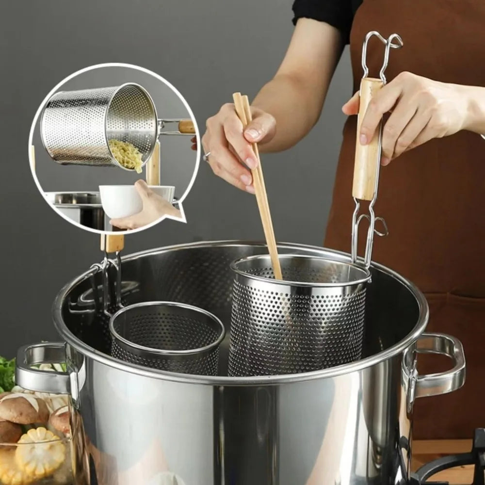 Stainless Steel Deep Mesh Skimmer Basket – Wooden Handle Mesh Skimmer Basket SPOT