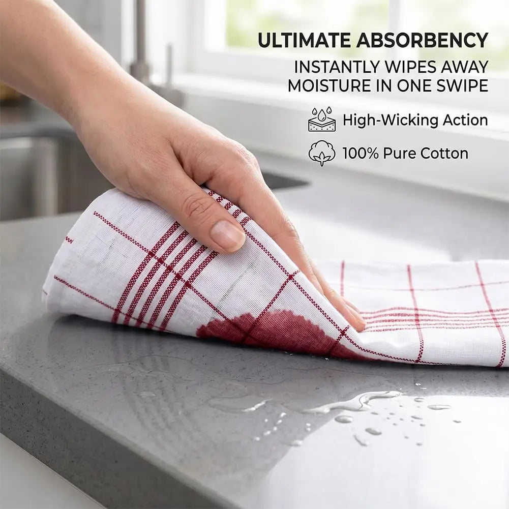 Yarn-Dyed Plaid Cotton Tea Towels 6-Pack | Kitchen Dish Cloths Kitchen Tea Towels SPOT