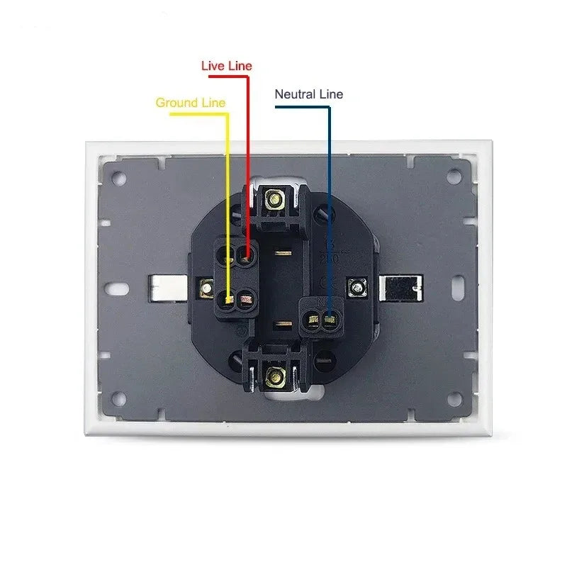 EU Double Wall Socket Crystal Glass 2-Outlet 220V | 123×86mm Wall Power Socket SPOT