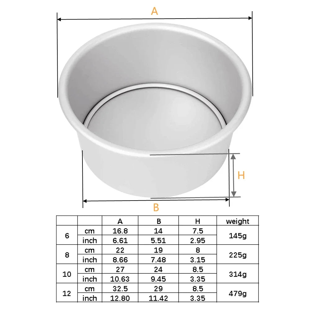 Nonstick Aluminum Round Cake Pan 6/8/10/12 Inch Chiffon Mold Round Cake Pan SPOT