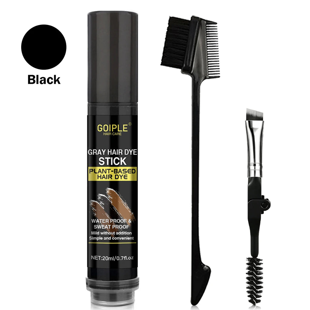 Goiple Hair Root Touch-Up Pen – Instant Gray Coverage (3-Pack) Hair Root Concealer SPOT 20-black-brush-3pcs
