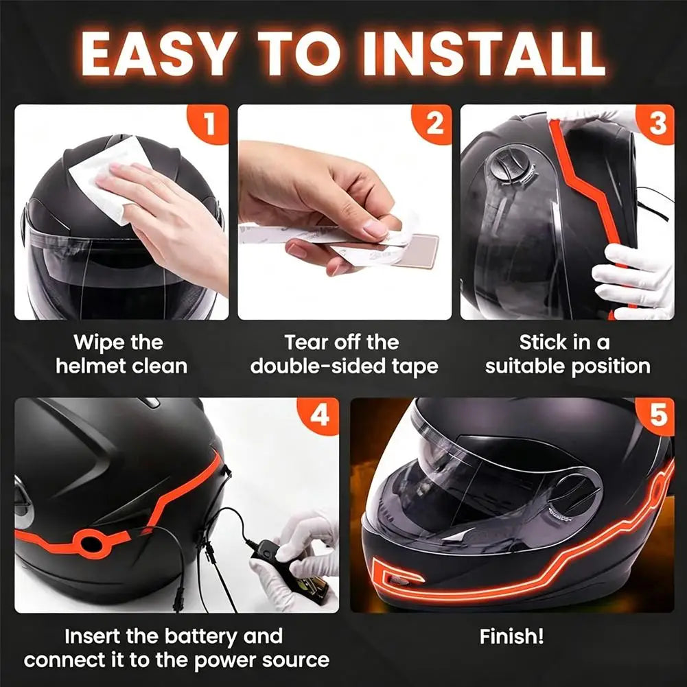 LED Motorcycle Helmet Strip Light Kit – Night Visibility Helmet LED Light Kit SPOT