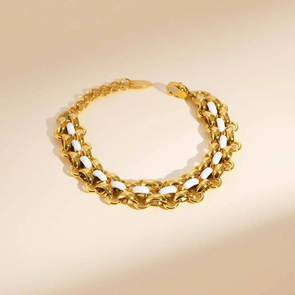 Chunky Chain Bracelet 18K Gold Plated Stainless Steel Women Chain Link Bracelet SPOT