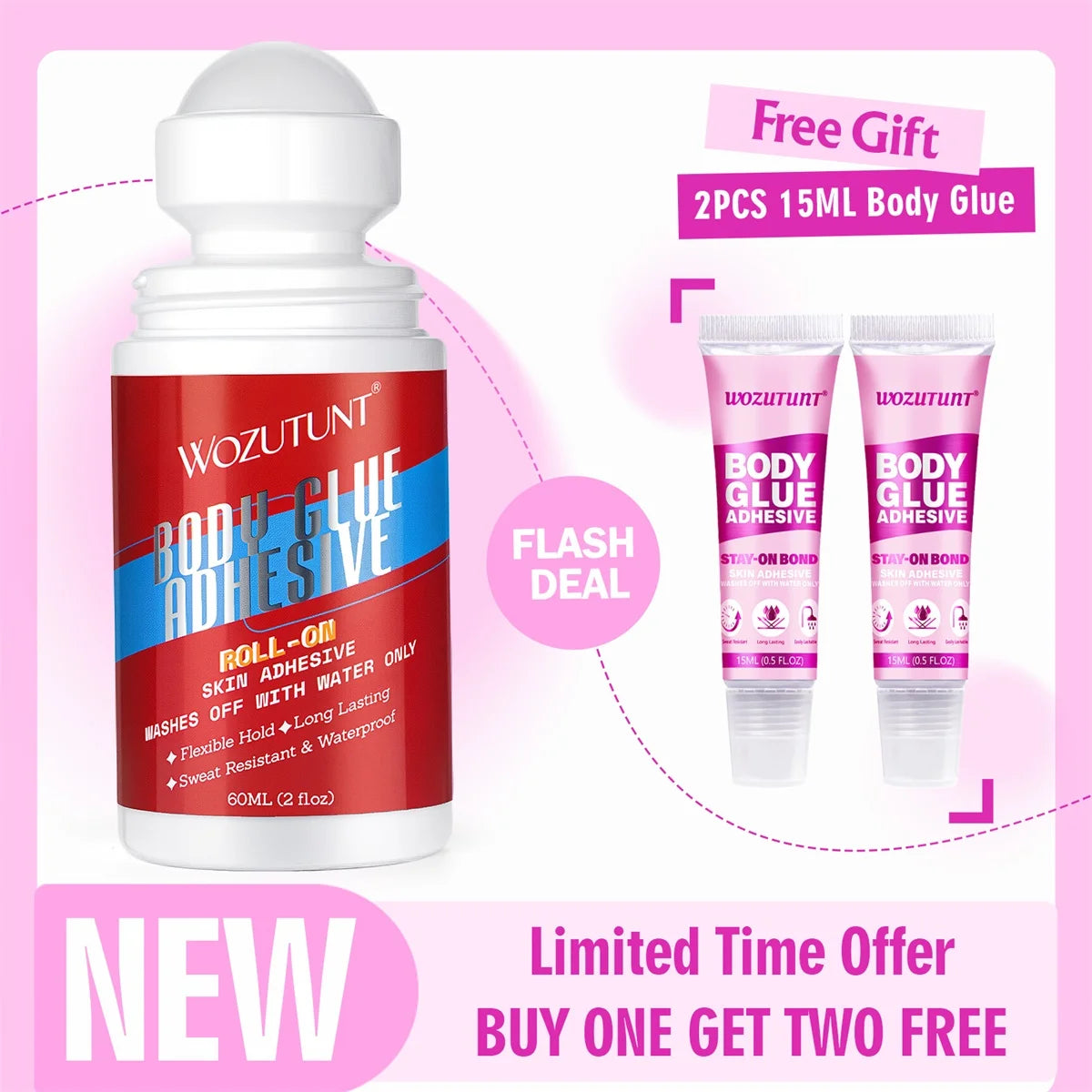 Women's Body Glue Roll-On – Waterproof Clothing Adhesive Body Adhesive Tape SPOT