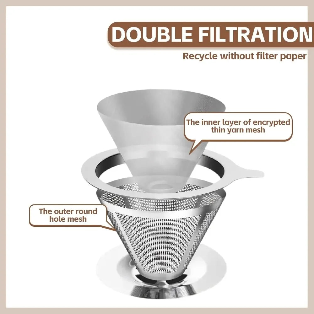 Stainless Steel Pour Over Coffee Dripper | Reusable Filter Pour Over Coffee Dripper SPOT