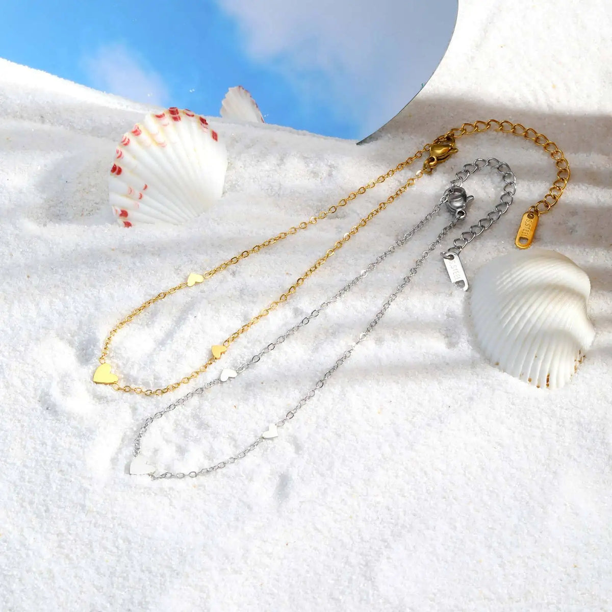 Heart Charm Ankle Bracelet – Waterproof Adjustable Women's Anklet Charm Ankle Bracelet SPOT