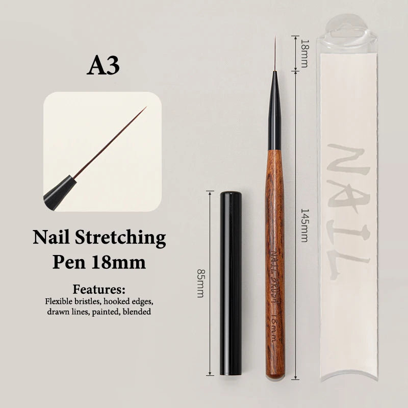 Sandalwood Nail Art Liner Brush – Long Line Painting Tool Nail Art Brush SPOT A3