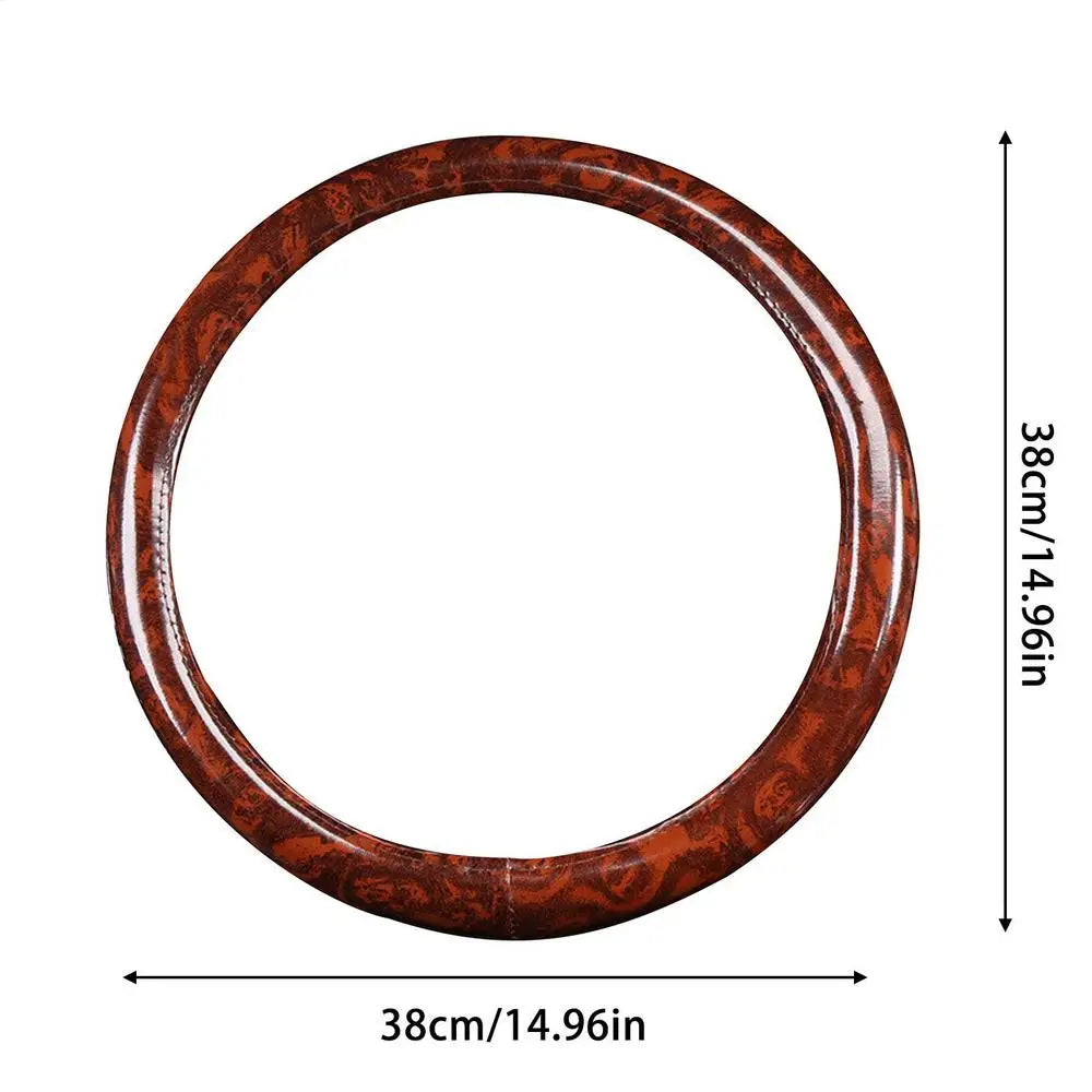 Universal 38cm Wood Grain Steering Wheel Cover – Anti-Slip Steering Wheel Cover SPOT C