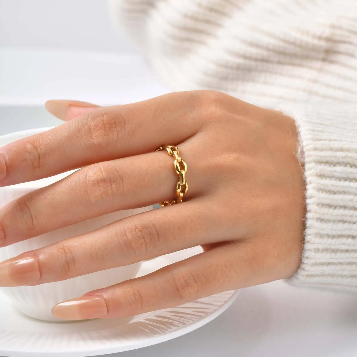 Minimalist Gold Cuff Ring for Women – Non-Tarnish Stackable Gold Cuff Ring SPOT