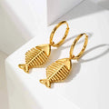 Asymmetric Fish Bone Dangle Earrings – Gold Stainless Steel Dangle Earrings SPOT Default Title