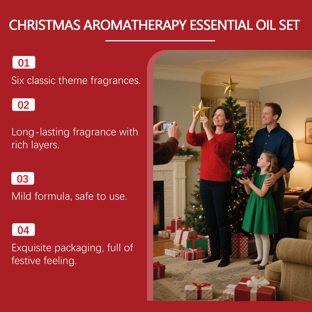 Christmas Essential Oil Set – 6 Festive Holiday Scents 6×10ml Essential Oil Set SPOT