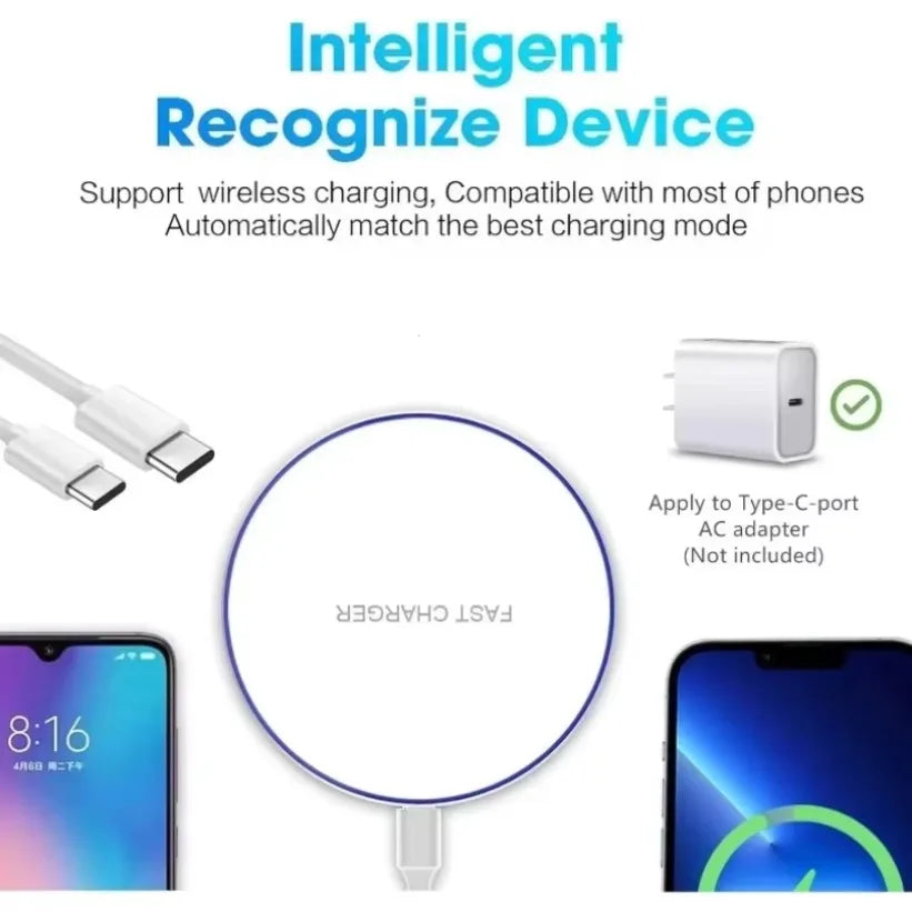 VIKEFON 15W Wireless Charging Pad – iPhone & Samsung Fast Charger Wireless Charging Pad SPOT