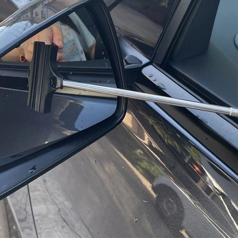 Car Rearview Mirror Wiper – Telescopic Squeegee Cleaning Rod Auto Glass Squeegee SPOT