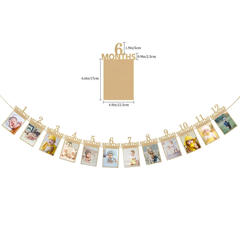 Baby 12 Months Photo Banner – 1st Birthday Party Decoration Party Photo Banner SPOT