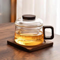 200ml Heat-Resistant Glass Tea Cup with Filter & Wood Handle Glass Tea Cup SPOT CLEAR 200ml