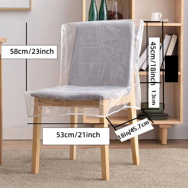 Transparent PVC Dining Chair Cover – Waterproof & Oil-Proof Chair Cover SPOT onesize