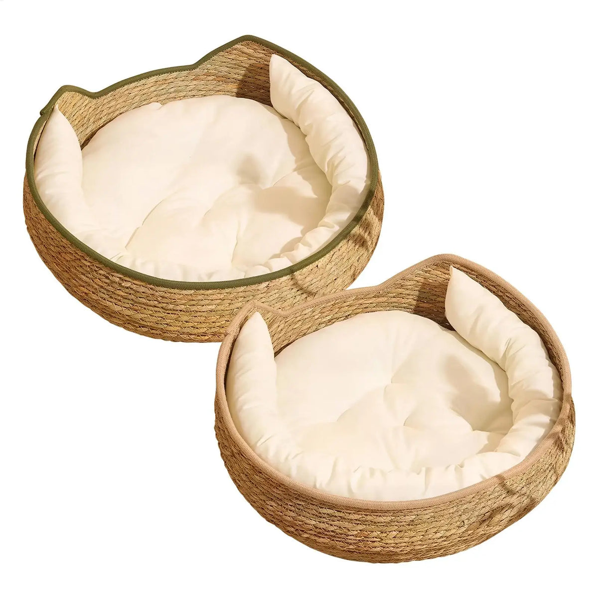 Woven Cat Bed Basket with Removable Cushion – All Seasons Pet Bed Basket SPOT