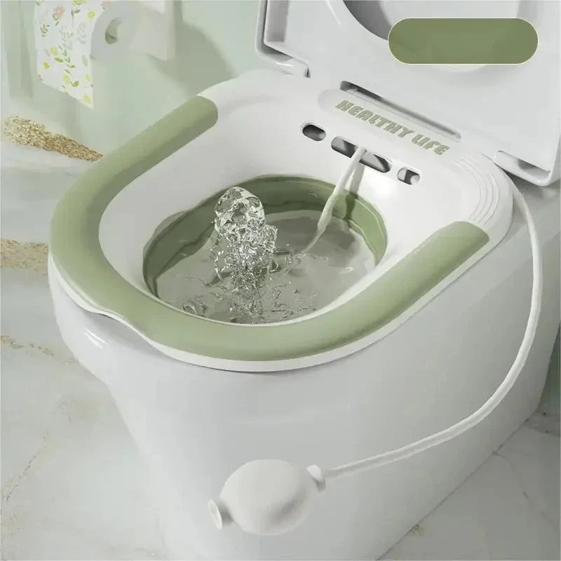 Foldable Sitz Bath Basin – Portable Ergonomic Soaking Tub Sitz Bath Basin SPOT Green