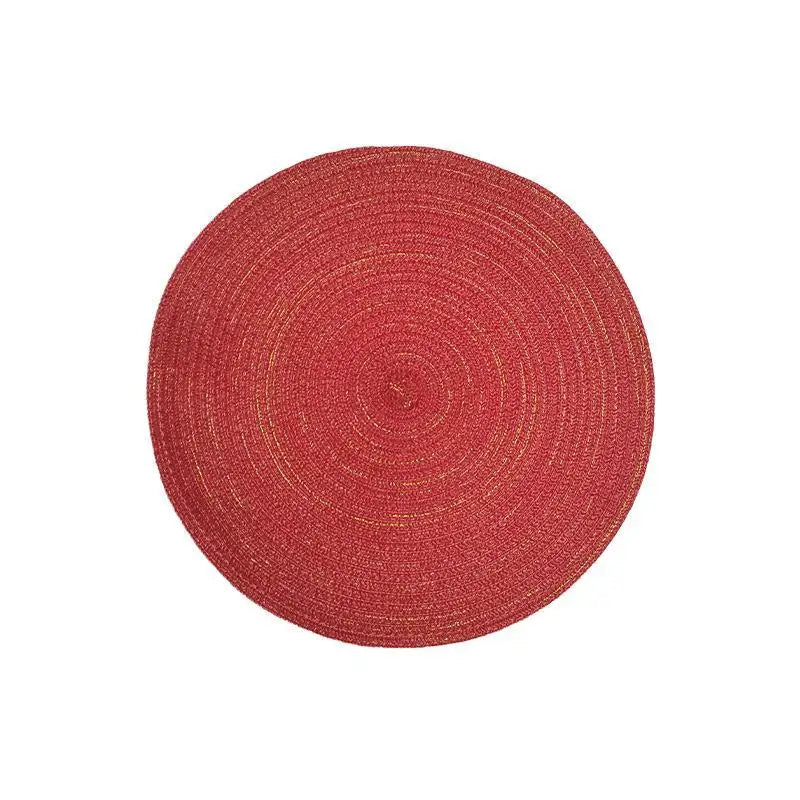 Round Woven Placemat – Nordic Heat-Resistant Non-Slip Mat Woven Placemat SPOT M A43