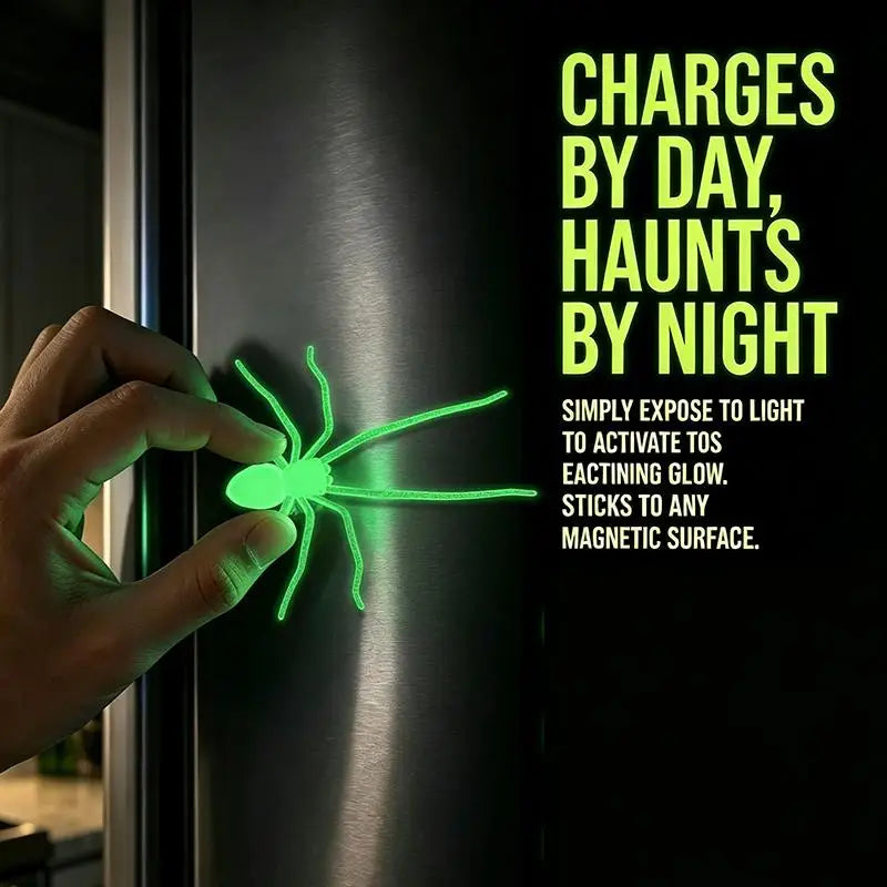 Glow-in-the-Dark Spider Fridge Magnet – Halloween Prank Decor Halloween Fridge Magnet SPOT