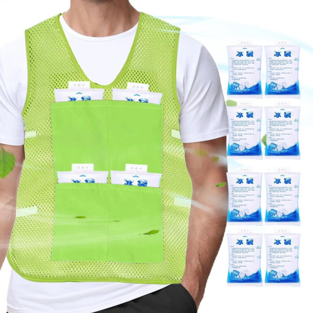 Ice Cooling Vest with 8 Ice Packs – Outdoor Summer Cooler Ice Cooling Vest SPOT