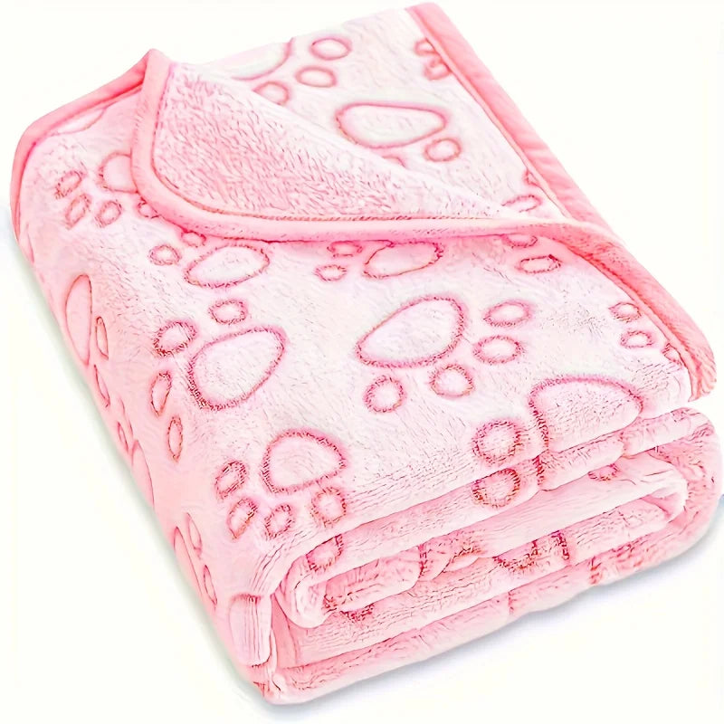 Soft Flannel Fleece Pet Blanket – Paw Print Cat & Dog Mat Pet Blanket Mat SPOT