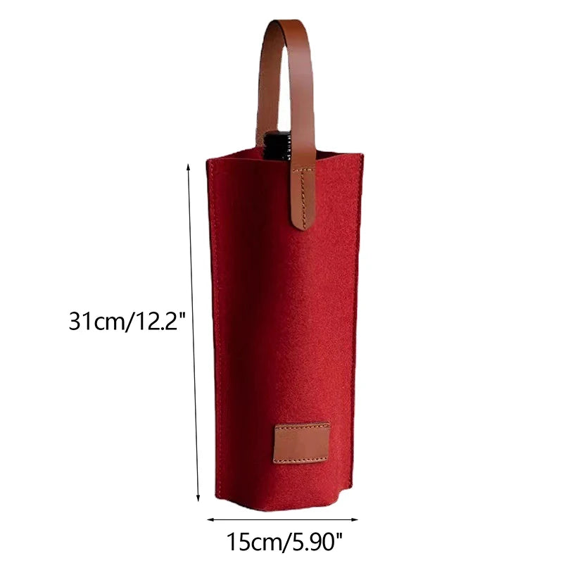 Felt Single Bottle Wine Tote Bag – Insulated Padded Carrier Wine Bottle Tote SPOT