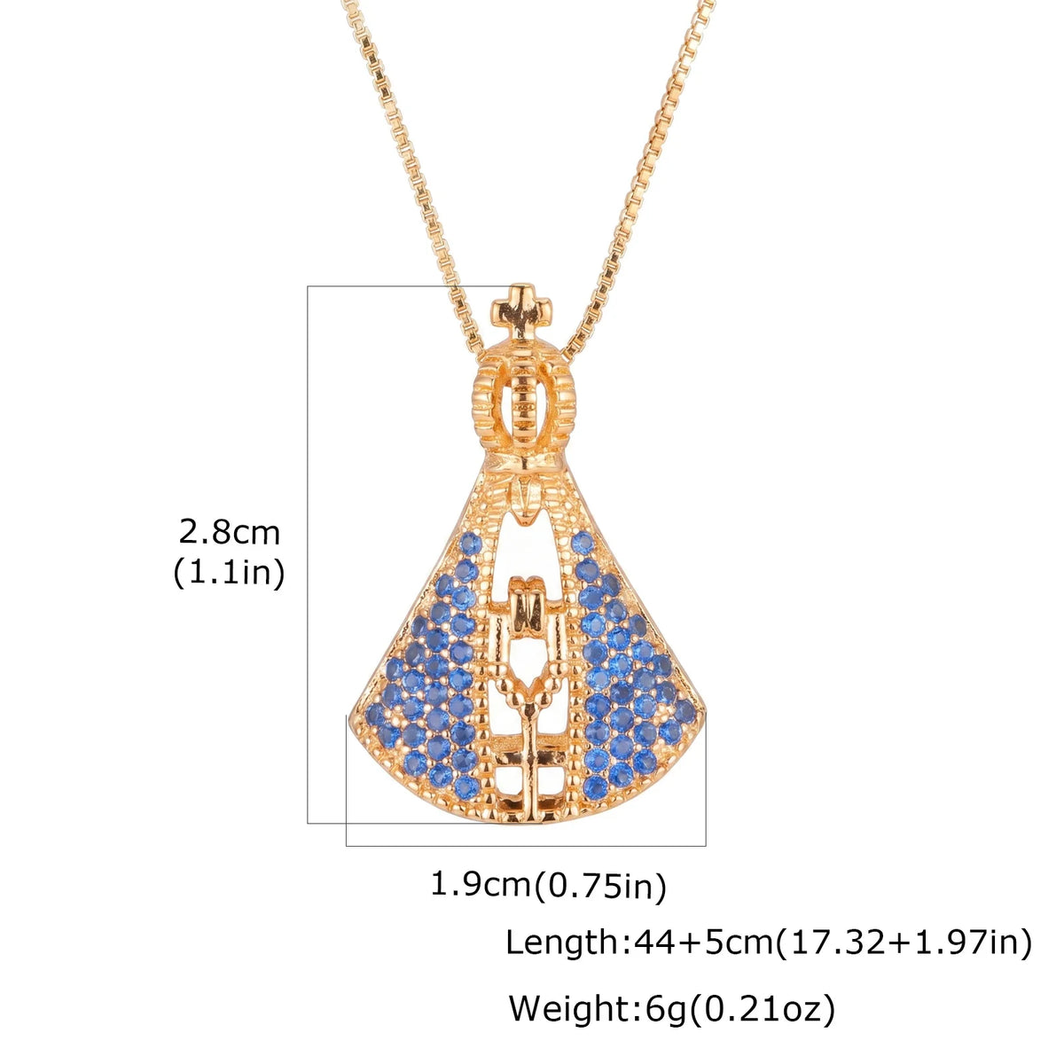 Nossa Senhora Aparecida 18K Gold Catholic Pendant Necklace Catholic Pendant Necklace SPOT