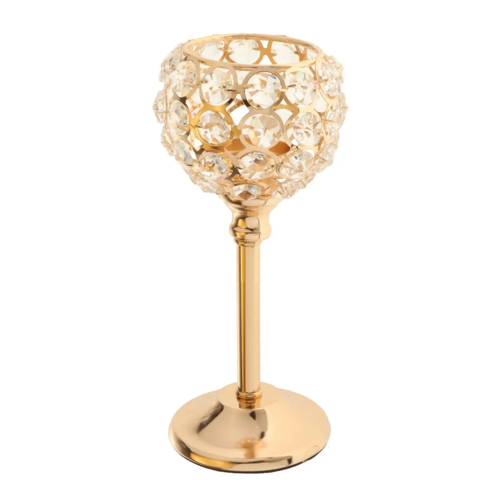 Tall Crystal Candle Holder – Gold & Silver Table Centerpiece Crystal Candle Holder SPOT