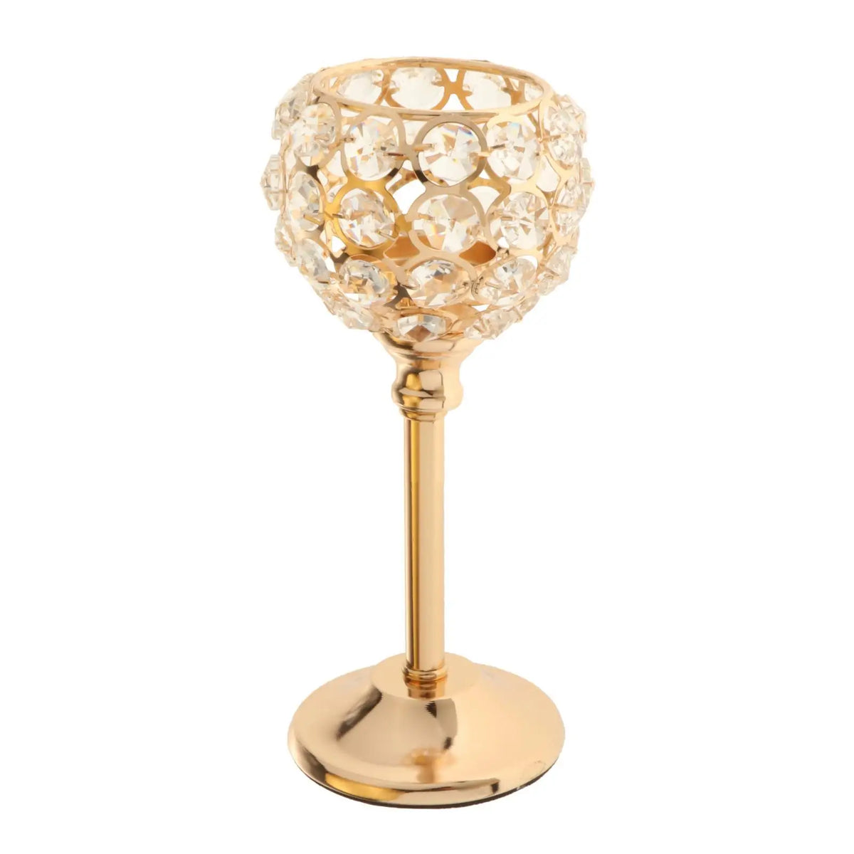 Tall Crystal Candle Holder – Gold & Silver Table Centerpiece Crystal Candle Holder SPOT