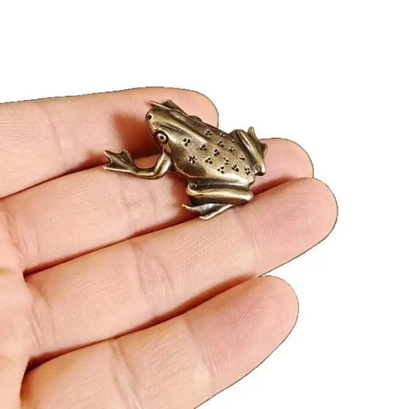 Zen Meditation Frog Statue – Vintage Alloy Tea Table Décor Decorative Figurine SPOT A6