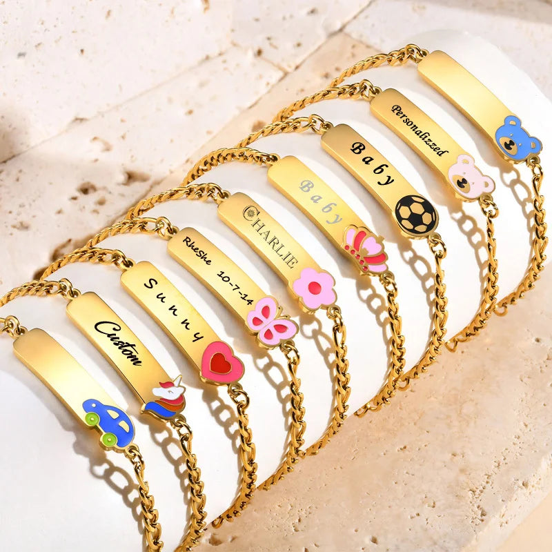 Personalized Baby Name Bar ID Bracelet – Free Engraving Personalized ID Bracelet SPOT