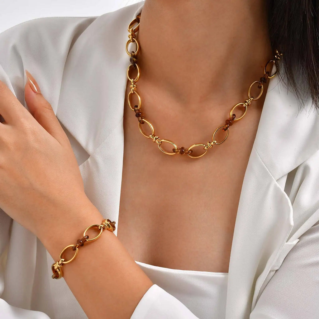 Chunky Gold Chain Bracelet – Adjustable Stainless Steel Link Chain Link Bracelet SPOT