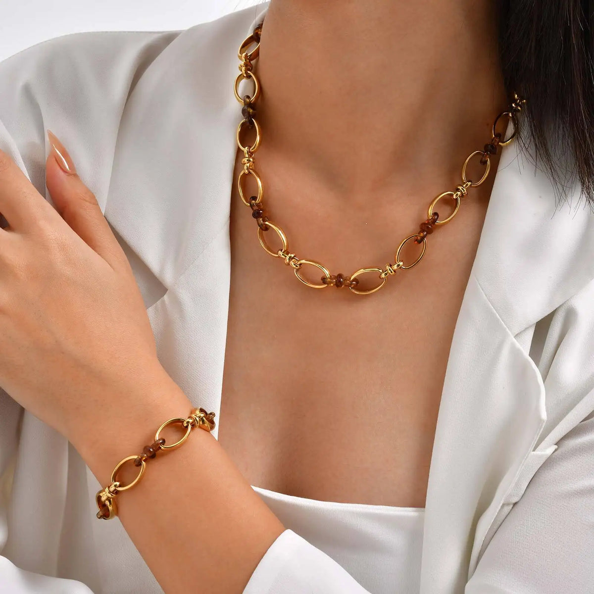 Chunky Gold Chain Bracelet – Adjustable Stainless Steel Link Chain Link Bracelet SPOT