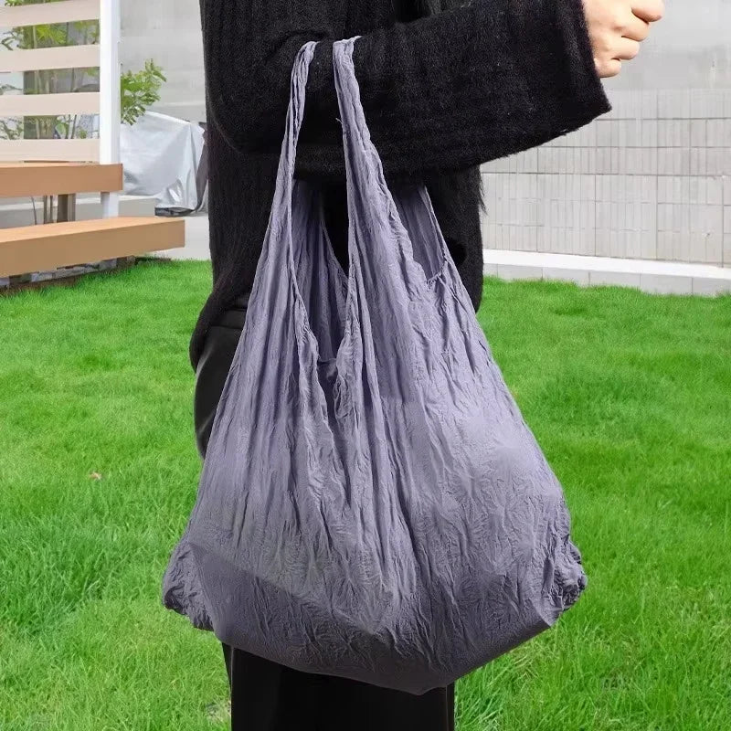 Pleated Bubble Expandable Tote – Foldable Stretch Shopping Bag Expandable Tote Bag SPOT