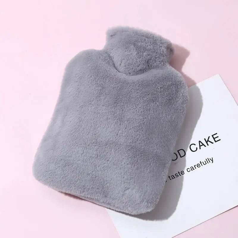 Plush Hot Water Bottle 1000ml – Soft Removable Washable Cover Hot Water Bottle SPOT 1000ML Gray