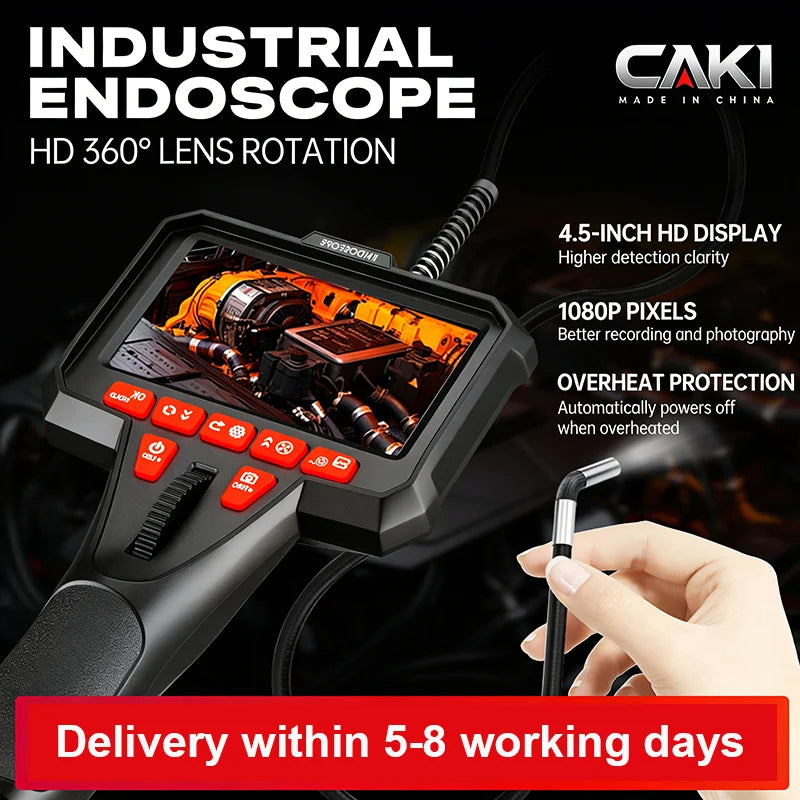360° Articulating Borescope 1080P 6mm | 4.5" LCD Inspection Camera Articulating Borescope SPOT