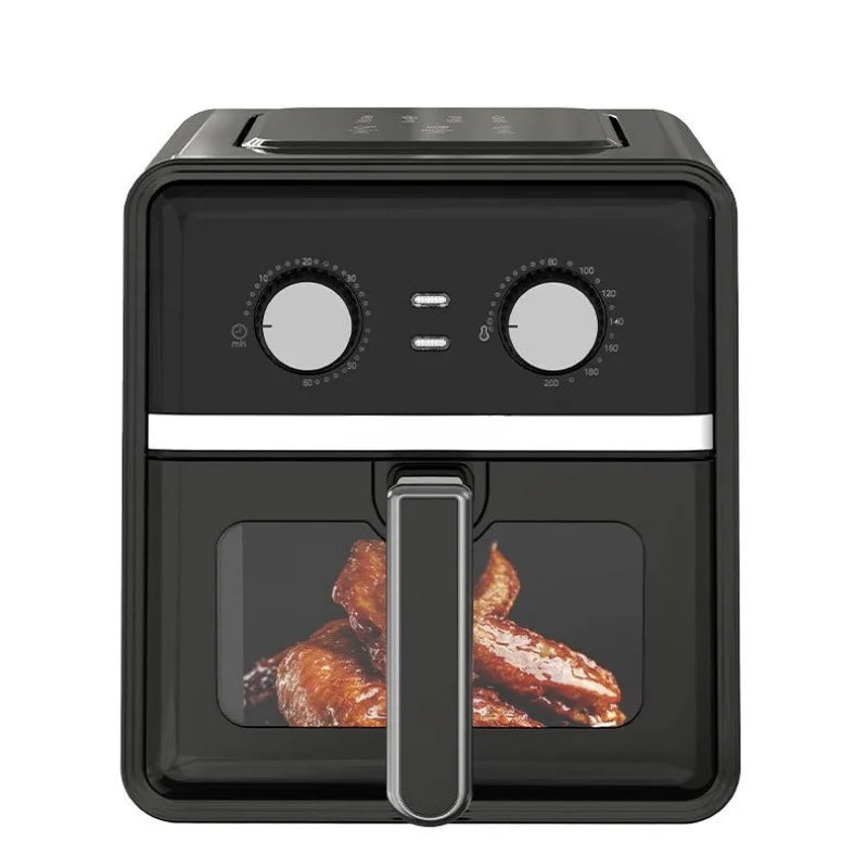 DUTRIEUX Large Capacity Air Fryer Oven – Visible Window & Knob Air Fryer Oven SPOT black 100V-240V EU Plug