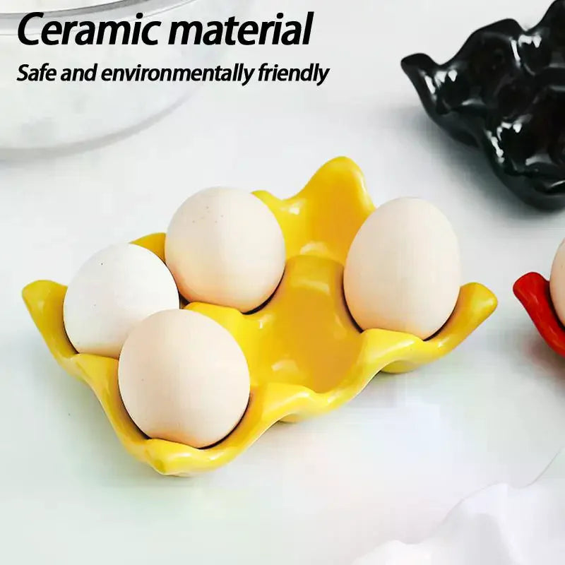 Ceramic Egg Tray – Stylish Kitchen Egg Holder & Storage Rack Ceramic Egg Tray SPOT